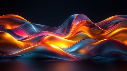 Abstract wavy forms in vibrant colors