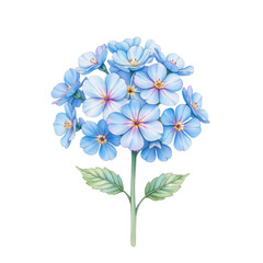 Delicate blue flower bouquet nature digital art colorful background close-up view serenity and beauty