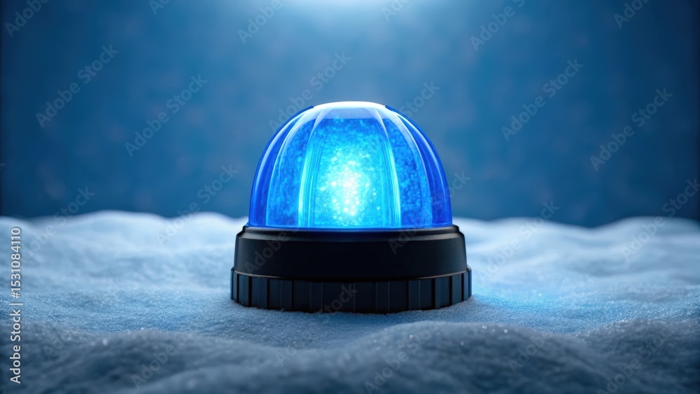 Aufkleber futuristic space habitat design concept. illuminated blue dome on a textured surface with glowing ef