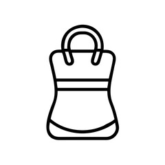 Vector outline illustration of a simple shopping bag, minimalistic design