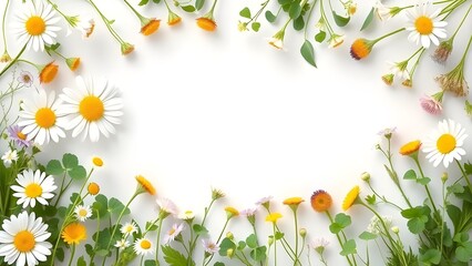 Obraz premium spring flowers border