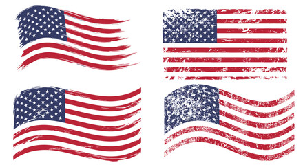 Vintage United States of America Flag Grunge Vector Graphic Design
