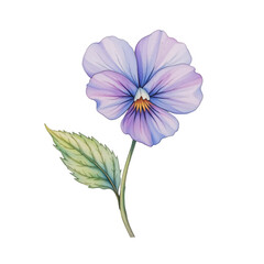 Delicate purple violet flower nature study botanical illustration tranquil garden close-up view floral art