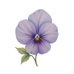 Delicate pansy flower illustration botanical art nature scene close-up view floral design inspiration