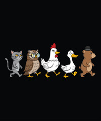 Quirky Animal Squad T-Shirt