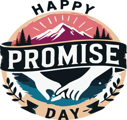Promise day vector art. Romantic typography.
