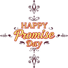 Promise day vector art. Romantic typography.
