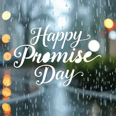 Promise day vector art. Romantic typography.
