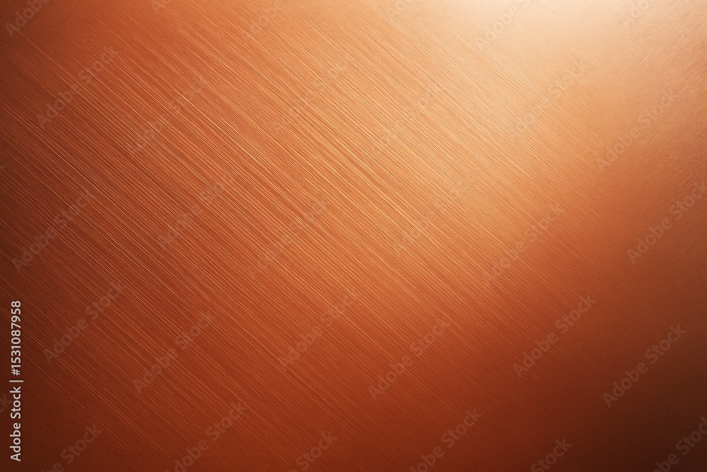 Poster Abstract copper brushed metal background with diagonal texture and soft gradient light effect showing metallic surface detail and warm color tones.