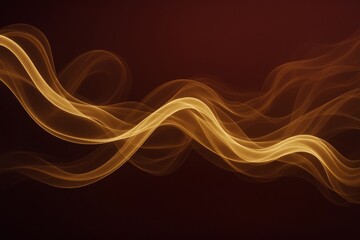 Fototapeta premium Flowing golden light waves on dark background in abstract graphic style, symbolizing energy motion and futuristic digital concept.