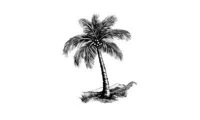 Palm Tree Illustrations, tropical landscape, exotic beach scene, summer vibe, vector illustration, island nature, coastal art, sunset silhouette, paradise design, warm climate.