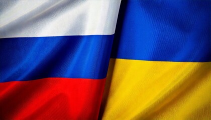 ロシアの国旗とウクライナの国旗。(Russian Federatio flag and Ukraine flag.)
