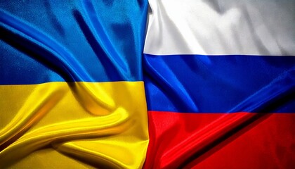 ロシアの国旗とウクライナの国旗。(Russian Federatio flag and Ukraine flag.)

