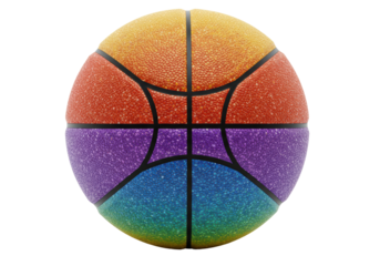 Isolated Colorful Segmented Basketball Ball