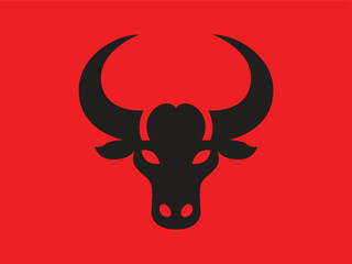 bull head silhouette icon for logo