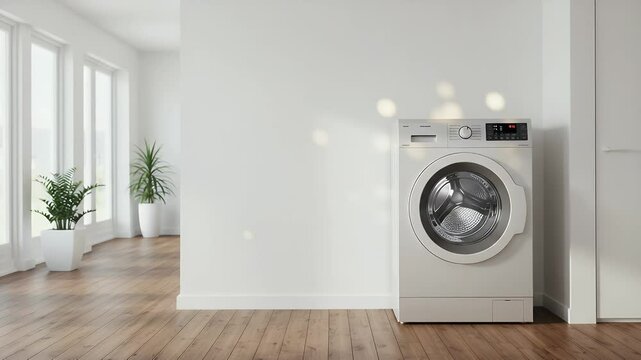 Laundry room with washing machine