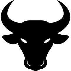 Fototapeta premium Bull Skull Silhouette Design – Tribal Vector Illustration