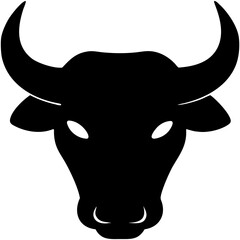 Fototapeta premium Ranch Bull Head Silhouette – Country Style Vector