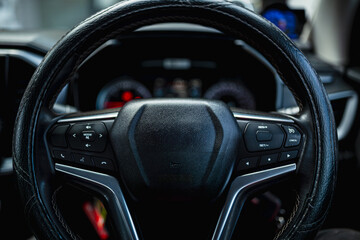 Modern car cockpit dashboard close-up. Element of design.Modern car cockpit dashboard close-up. Element of design.