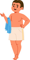 Fototapeta premium Man in Swim Shorts Relaxing