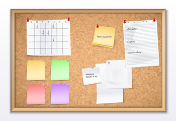 Vision Board Realistic composition with paper notes