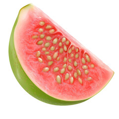 Isolated guava slice fresh fruit healthy food vitamin c nutrition diet on transparent background