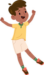 Joyful Boy Jumping in Air