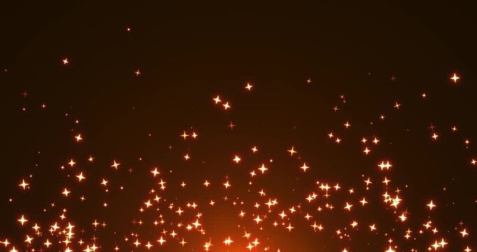 Slowly soaring up and extinguishing four-pointed stars. Abstract animation.