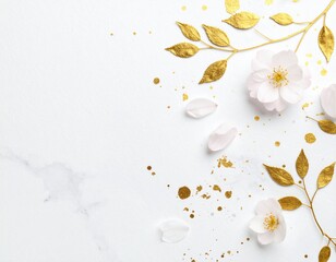White washi paper with gold sprinkles 02