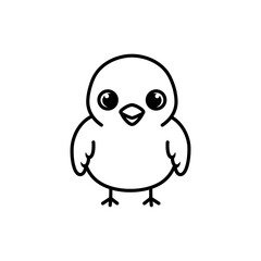 Obraz premium Lined Icon of Chick with Eyes Open and Centered Glance