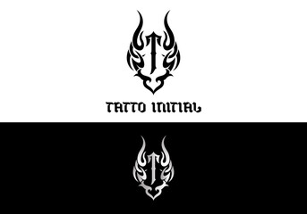 Tattoo Designs for Clothing Brands or Merchandise with Letter T