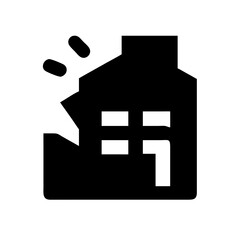 Obraz premium Icon of a damaged building to signify destruction or disrepair