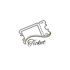 vector illustration of a ticket black and white icon with a symbol