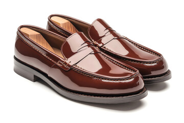 Elegant brown leather penny loafers showcasing craftsmanship and style, perfect for fashion and footwear projects