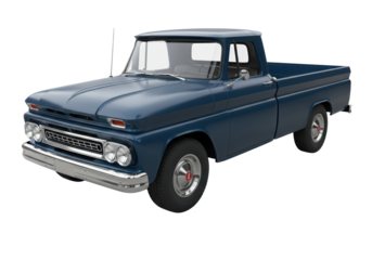 Isolated Classic Blue Pickup Truck Vintage Design