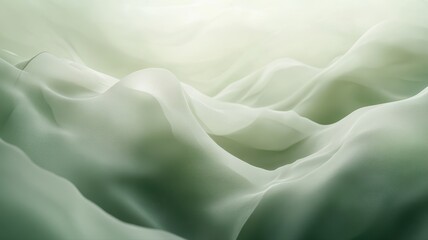 Obraz premium Soft Abstract Waves in Gentle Green Tones with Light Highlights