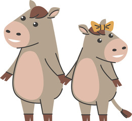 Friendly Ponies Holding Hands