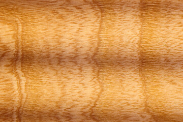 Close-up showcases a smooth, polished wood surface featuring intricate grain patterns