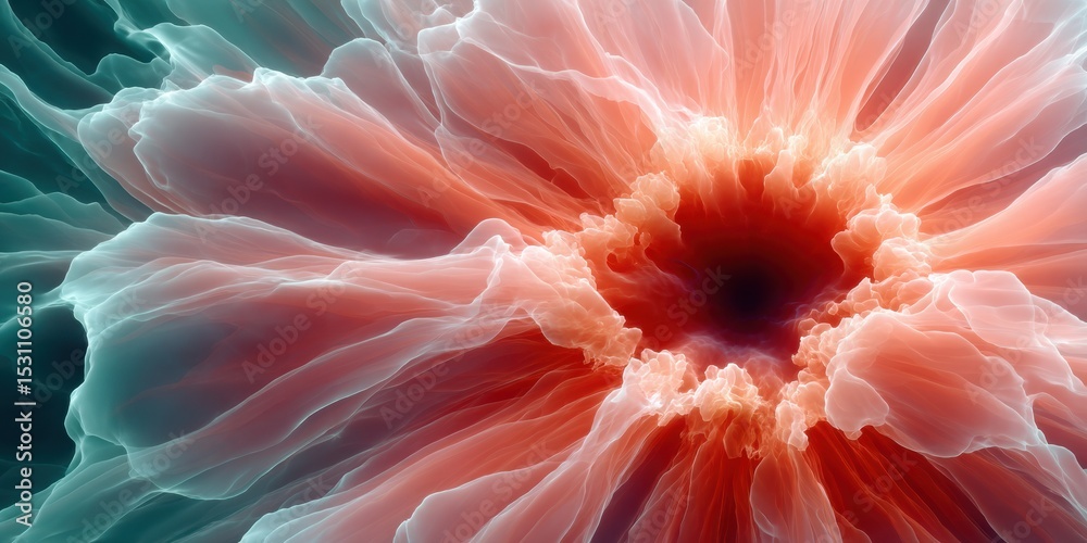 Poster abstract cosmic nebula with fluid organic shapes and radiant light effects for modern art and digita