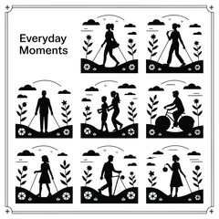 Everyday Moments Silhouettes: Outdoor Activities & People