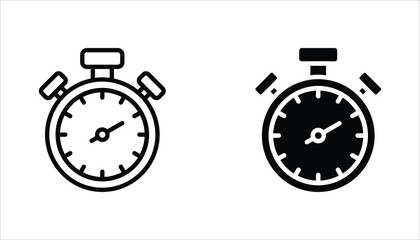 Stopwatch icon set. Symbol in Line Art Style for Design, Presentation, Website or Apps Elements. Sport equipage symbol illustration. Vector illustration Isolated on white background.