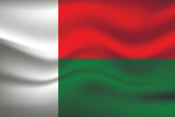 Flag of Madagascar. National symbol in official colors. Template icon. Abstract vector background.