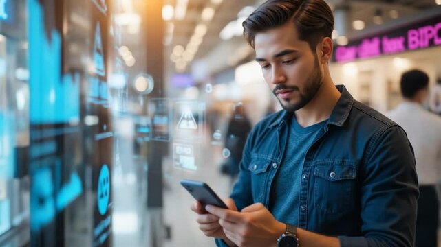 People use mobile phones to transact and shop online, Electronic transactions and financial technology, Modern online shopping experience, Online purchasing. 4k video