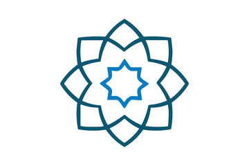 Fototapeta premium A geometric floral vector design with intricate petal and star shapes for backgrounds.