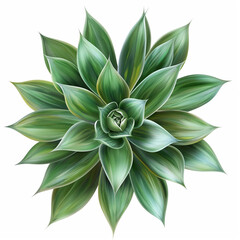 Radiant Succulent: A detailed and vibrant illustration captures the beauty of a succulent plant, its layered leaves and rich green hues enhanced by meticulous artistic rendering.