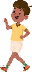 Cheerful Boy Walking