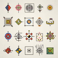 Geometric Abundance: A collection of meticulously designed geometric shapes and forms dance together, each piece a unique exploration of line, color, and composition.