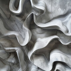 Abstract Flowing Sculpture: An artistic perspective captures a textured sculpture with fluid, organic lines, inviting viewers to explore its intricate details and the interplay of light and shadow.