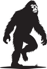 Fototapeta premium Trendy Bigfoot with Shades Silhouette Design Vector