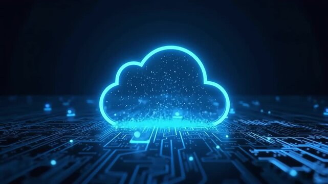 Cloud computing digital with data storage and connectivity for visual technology and business ideas.